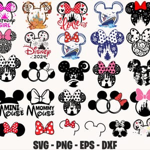 Mickey and Minnie Inspired SVG Bundle | Disneyland Shirt SVG | Disneyland Cricut SVG File | Mickey Minnie Mouse Outline | Instant Download
