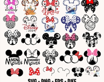 Mickey and Minnie Inspired SVG Bundle | Disneyland Shirt SVG | Disneyland Cricut SVG File | Mickey Minnie Mouse Outline | Instant Download