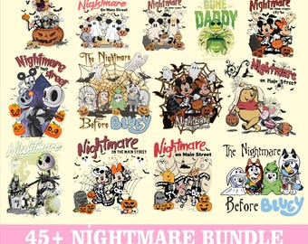 Retro Halloween PNG Bundle: Nightmare on Main Street (45+ Files)