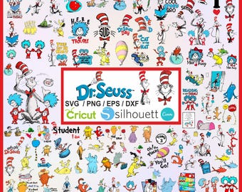 Dr Seuss Files, Dr Seuss Svg, Dr Seuss Png, Dr seuss Quotes Clipart For cricut vector files, Cat And The Hat, UNIQUE DESIGN PNG