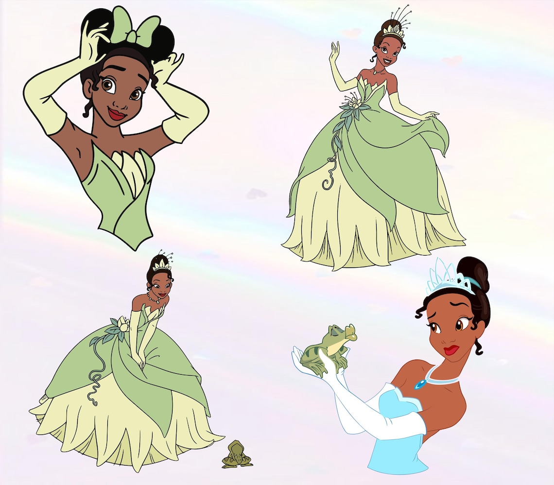 Princess and the Frog Clipart: Tiana SVG Bundle (digital Download) - Etsy