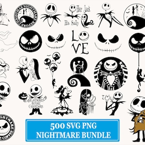 Jack and Sally SVG Bundle: Nightmare Before Christmas (Instant Download)