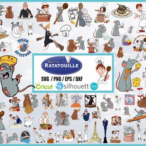 Ratatouille SVG PNG Bundle, Ratatouille Cliparts PNG, Cartoon Sublimation Cliparts, Ratatouille Movie Themed Clip Arts Collection Party