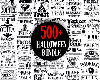 500 Halloween Quotes SVG Bundle Pack, Silhouette Halloween svg, Witch Svg, Ghost svg, Halloween Clipart, Pumpkin svg,Tis is season