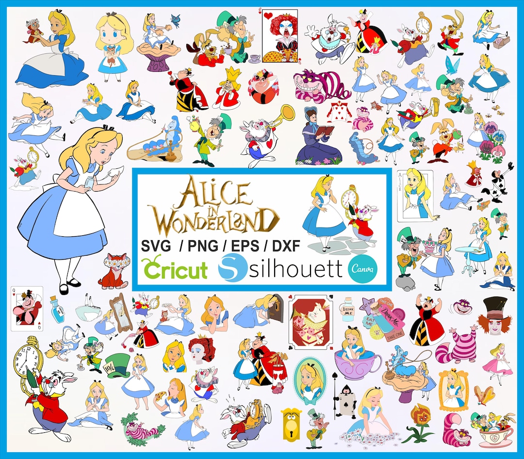 Alice in Wonderland SVG Bundle: Queen of Hearts, Princess Clip Art ...