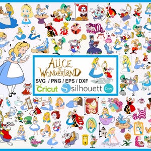Alice in Wonderland Designs, Alice SVG PNG, Queen of Hearts Svg for Shirts, Princess Clip Art, Alice in Wonderland cutting file, Silhouette