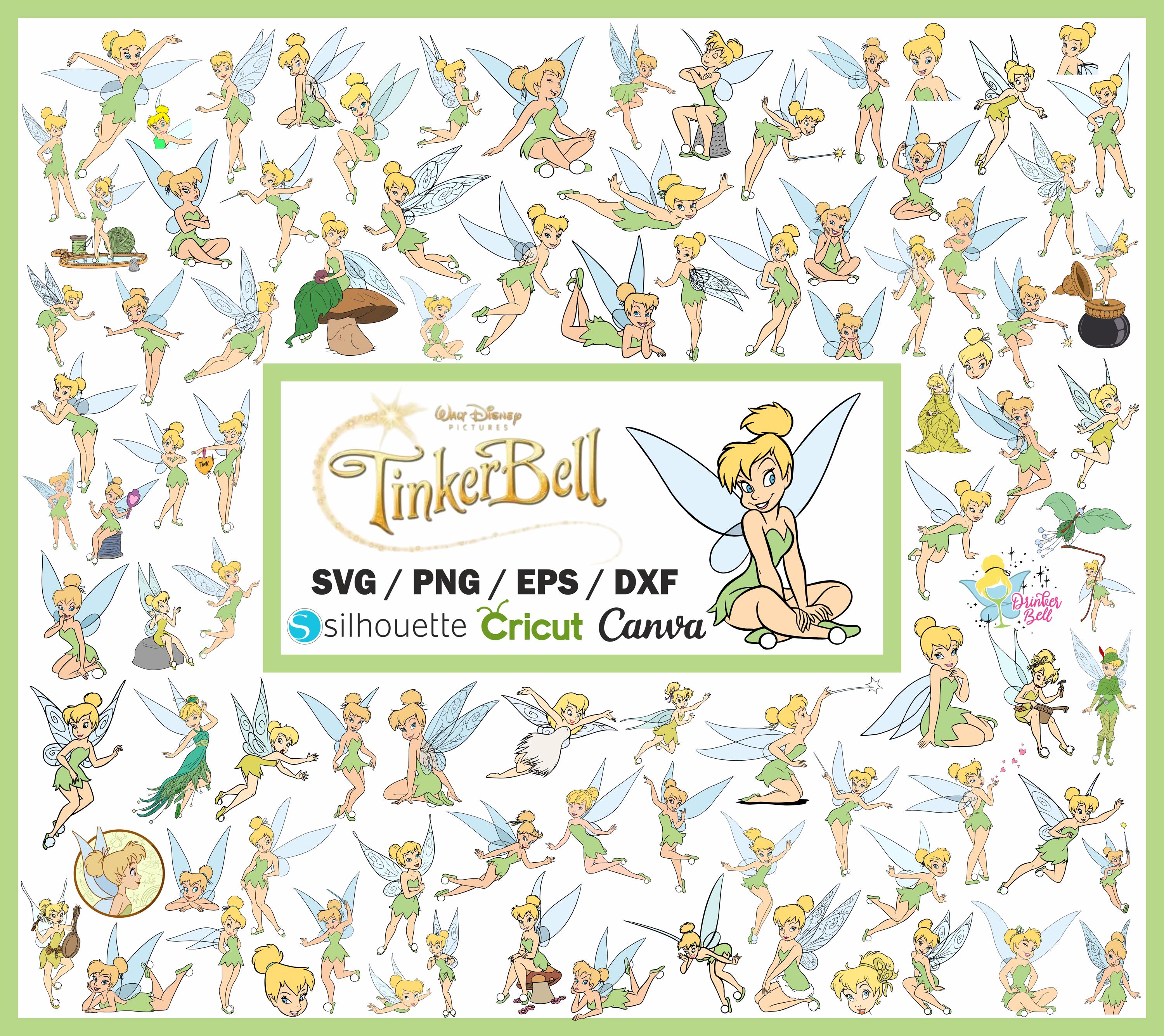 Tinkerbell SVG Bundle, Tinkerbell Svg & Png Files for Cricut, Believe Tinkerbell Png, Fairy Svg for Shirt, Princess Clipart Instant Download