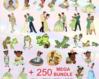 Princess and the Frog-clipart: Tiana SVG-bundel (digitale download)