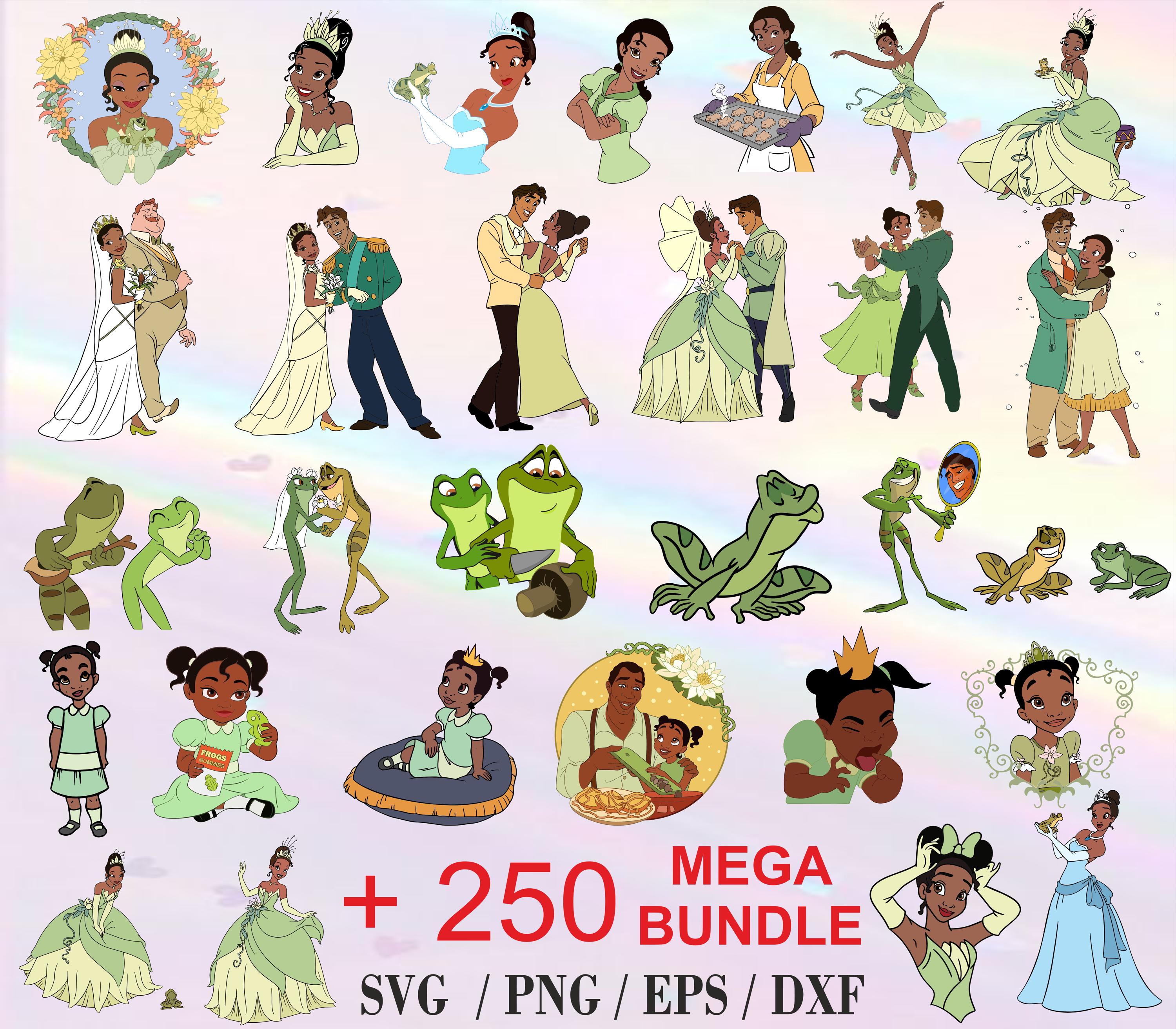 Princess and the Frog Clipart: Tiana SVG Bundle (digital Download) - Etsy
