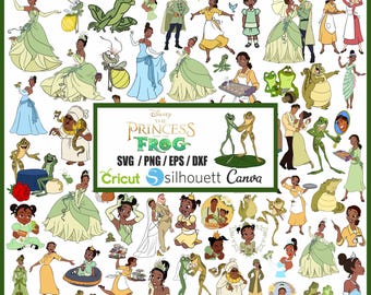 Princess Tiana SVG Bundle: The Princess and the Frog Clipart (Digital Download)