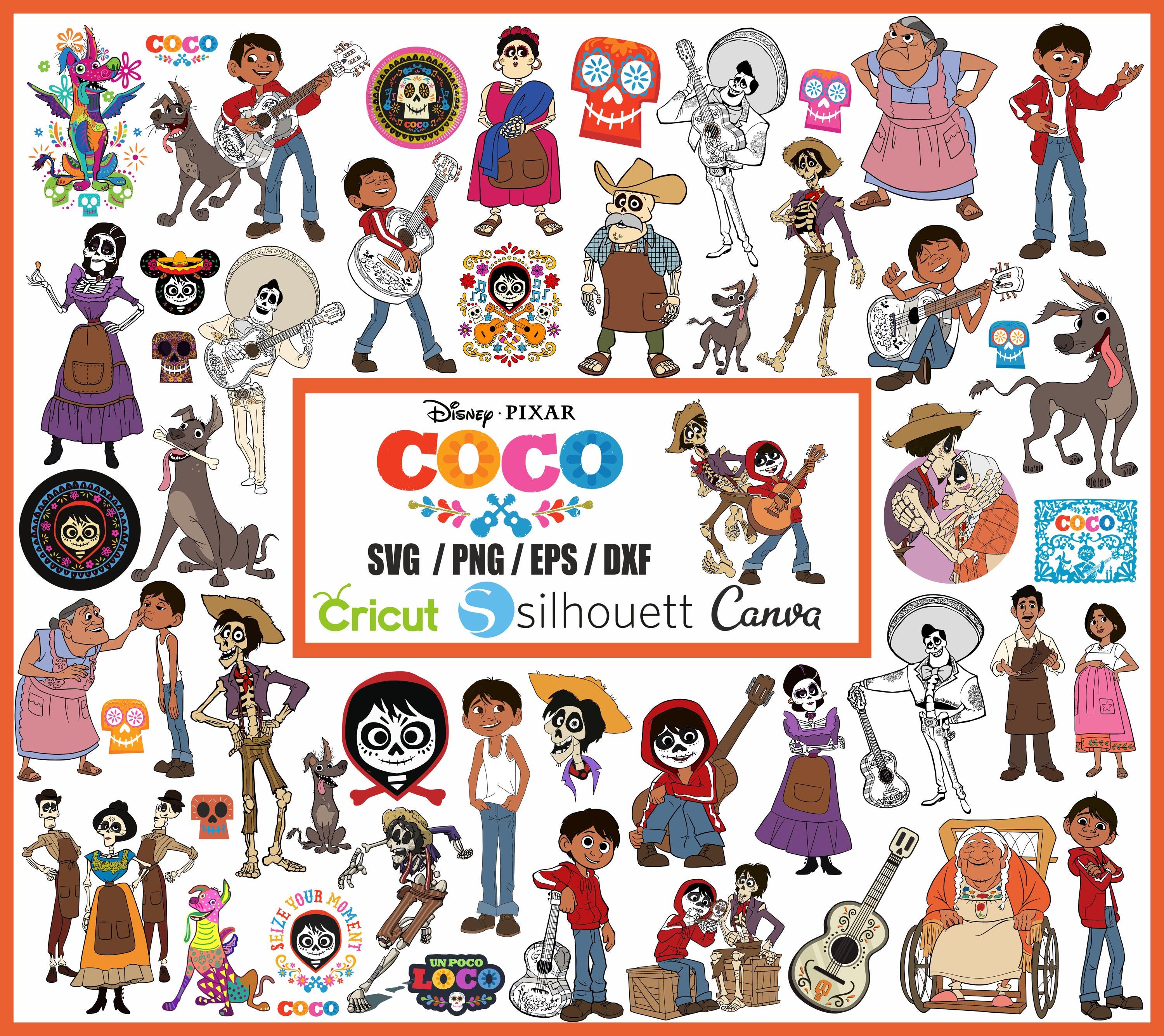 Coco PNG, Coco SVG, Coco clipart bundle, Miguel png svg, Coco image for birthday decorations, Cake toppers, shirts, Digital paper