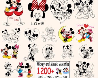 Mickey and Minnie Valentine SVG Bundle: Cricut-Ready Clipart