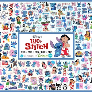 Lilo and Stitch SVG PNG Bundle, Disney Character Clipart for Cricut, Silhouette, Layered SVG Files, Lilo -Stitch T-Shirt & Wallpaper Designs