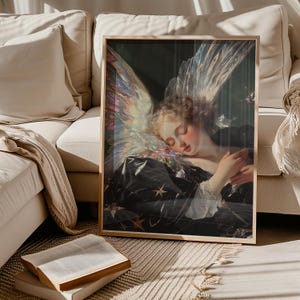 The Crowned Seraph — Baroque Angel Print | Ethereal Heavenly Decor | Angel Wall Art Digital Download | Seraph Portrait | CG1