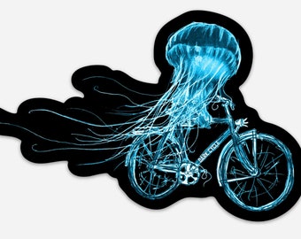 Jellyfish Sticker - Jellyfish Vinyl Sticker For Laptops, Cars, Water Bottles - High-Quality, Durable Stickers - Gift For Jellyfish Lovers