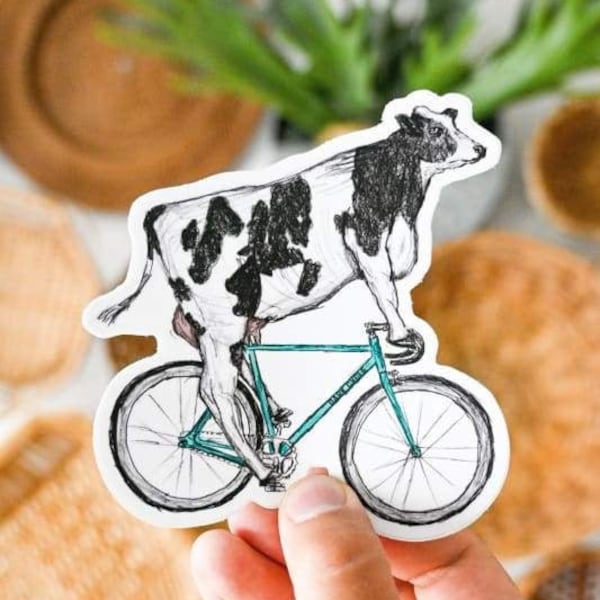 Cow Sticker - Cow Vinyl Sticker For Laptops, Cars, Water Bottles - High-Quality, Durable- Gifts For Cow Lovers