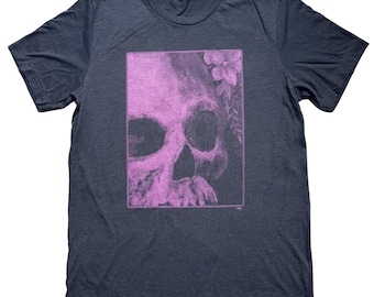 Life and Death I - Unisex/Mens Grows Skull and Floral Shirt
