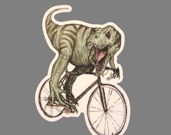 T-Rex Vinyl Sticker - High-Quality Stickers, Durable Stickers, Dinosaur Lover - Dark Cycle Clothing