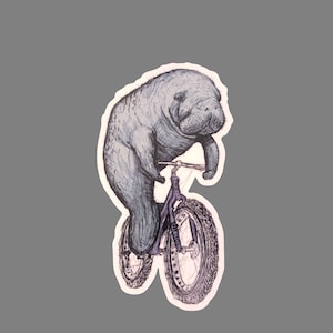 Manatee Vinyl Sticker - High-Quality Stickers, Durable Stickers, Manatee Lovers - Dark Cycle Clothing