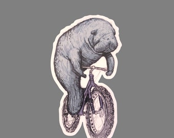 Manatee Vinyl Sticker - High-Quality Stickers, Durable Stickers, Manatee Lovers - Dark Cycle Clothing