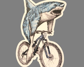 Shark Vinyl Sticker - High-Quality Stickers, Durable Stickers, Shark Lovers -  Laptop Sticker, Water Bottle Sticker - Dark Cycle Clothing