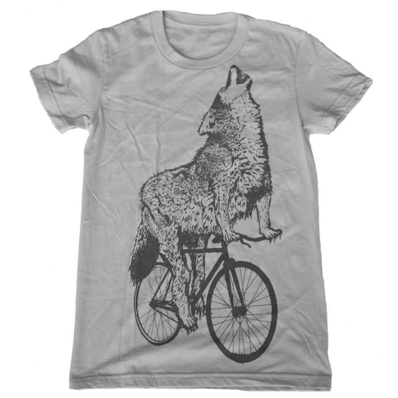Ride Rapide Wolf drôle Mountain Bike Graphique T-Shirt Imprimé