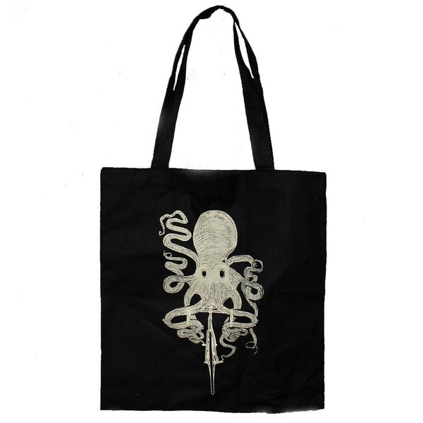 Octopus on a BICYCLE Screen Printed Tote Bag