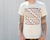 Mens t shirt  ARROWS Carving Native American inspired hand screen printed american apparel short sleeved archery tee