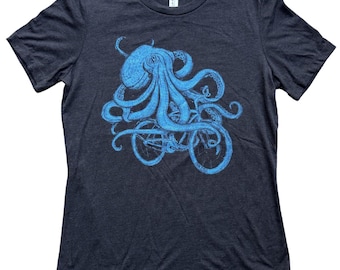 Octopus on a Bike Women's T-Shirts