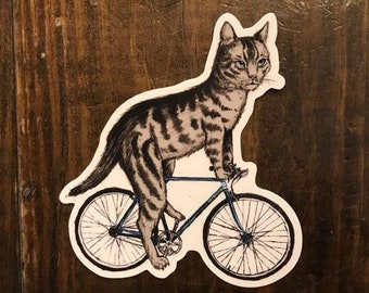 Cat Sticker - Cat Vinyl Sticker For Laptops, Cars, Water Bottles - High-Quality, Durable- Gifts For Cat Lovers
