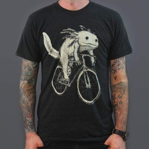 Axolotl Fahrrad-Shirt: Siebdruck Unisex T-Shirt