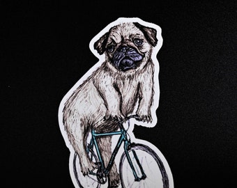 Pug Sticker - Pug Vinyl Vinyl Sticker For Laptops, Cars, Water Bottles - High-Quality, Durable Stickers - Gifts For Pug Lovers