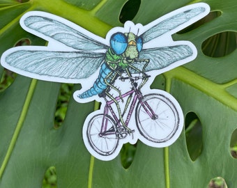 Dragonfly Sticker - Dragonfly Vinyl Sticker For Laptops, Cars, Water Bottles - High-Quality, Durable Stickers - Gifts For Dragonfly Lovers