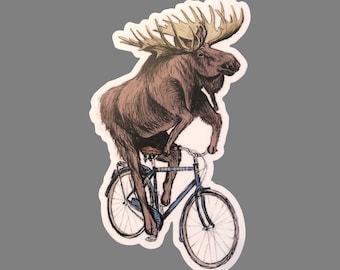 Moose Vinyl Sticker - High-Quality Stickers, Durable Stickers, Moose Lovers - Dark Cycle Clothing