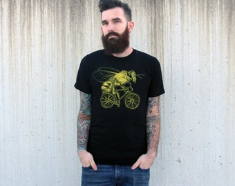 Bee on Bicycle T-Shirt: Hand-Screened Graphic Tee