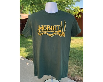 The Lord of the Rings The Hobbit T-Shirt Bilbo Baggins Screen Printed Rings of Power JRR Tolkien