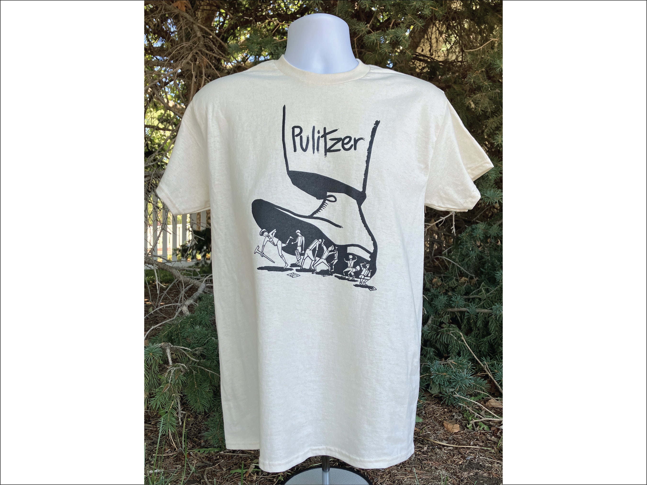 NEWSIES Pulitzer Political Cartoon T-Shirt Jack Kelly Christian Bale Theater Drama Play Theatre