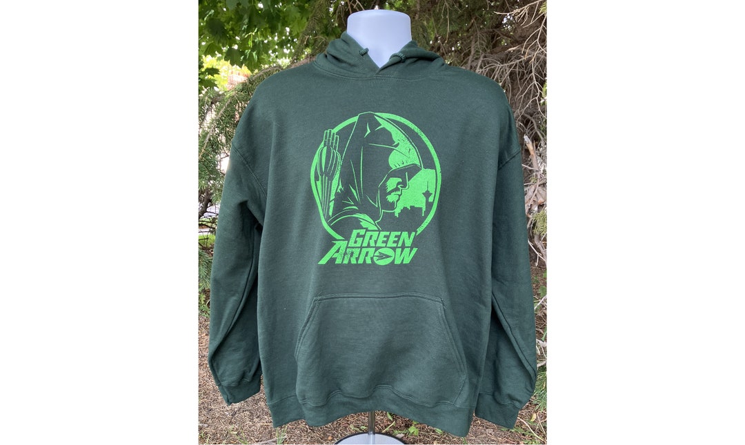 Buy GREEN ARROW Tv Show Hooded Sweatshirt Screen Printed Oliver