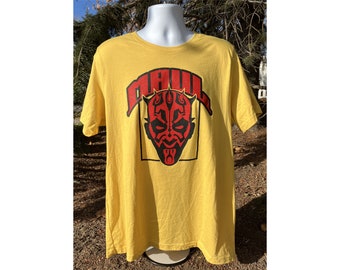 Adult XL star wars DARTH MAUL t-shirt screen printed stormtrooper jedi vader sith solo ahsoka tano