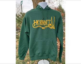 The Lord of the Rings The Hobbit Hooded Sweatshirt Hoodi Bilbo Baggins Screen Printed Rings of Power JRR Tolkien