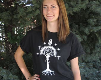 White Tree of Gondor The Hobbit T-Shirt the lord of the rings screen printed all sizes