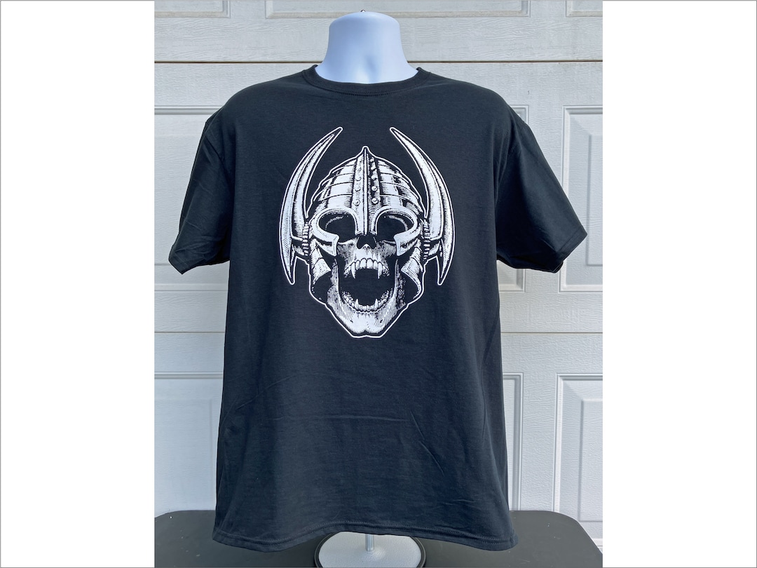 VIKING SKULL Frank Frazetta Horror Goth Demon Helmet Horns Devil T