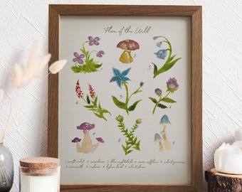 Póster floral en acuarela: Serie Wilds