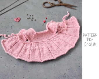 Dress for toy knitting pattern, knitting doll dress pattern, PDF English pattern