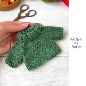 Knitting sweater pattern, sweater for doll knitting pattern, PDF English pattern