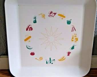 Mid-Century Modern Atomic Serving Tray 1954 Dow Chemical for Waverly