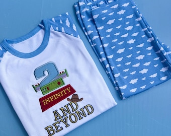 Zestaw urodzinowy inspirowany Toy Story | Kiedy się budzę | Dwie nieskończoności | Chłopiec z okazji urodzin | Haft | Spersonalizowany