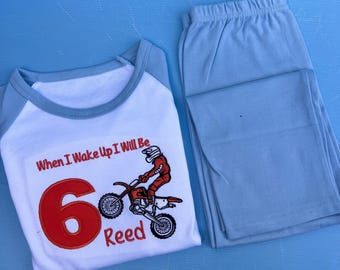 Set de cumpleaños de motocross / Set de cumpleaños / Cumpleañero / Regalo de cumpleaños / Personalizado Azul / Cumpleaños