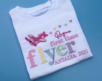 Personlig T-shirt för första gången flyger | Flygplansresetröja