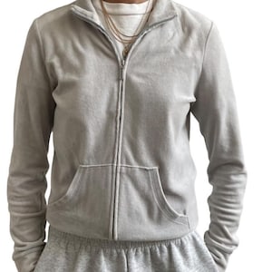 Juicy Couture zip up jumper baby blue small woman&#39;s vintage gothic rhinestone velour y2k